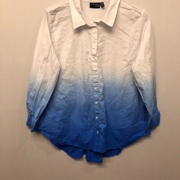 Attitudes by Renee Women Blouse Top Button Shirt Size 2X Cotton Blend B313 -8 - Picture 10 of 14